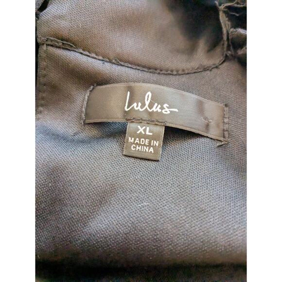 Lulu's Long Sleeve Bodycon Black Dress Mini Cut Out Dress XL - Picture 8 of 9